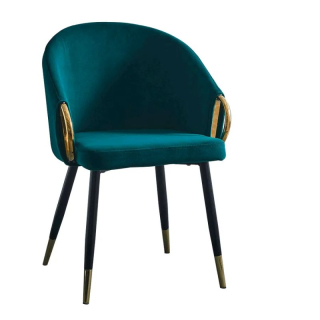 Moderné a komfortné dizajnové kreslo, smaragdová Velvet látka