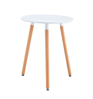 Jedálenský stôl okrúhly, biela-buk, 60