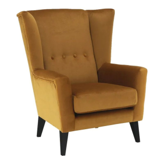 Kreslo-ušiak s vysokým operadlom, medené