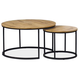 Set 2 ks stolíkov, MDF, dekor divoký dub