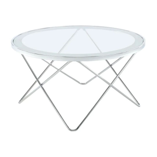 Luxusný konferenčný stolík, chróm/číre sklo