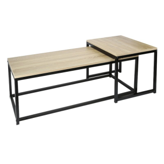 Set dvoch konferenčných stolíkov v industriálnom štýle, dub sonoma-čierna