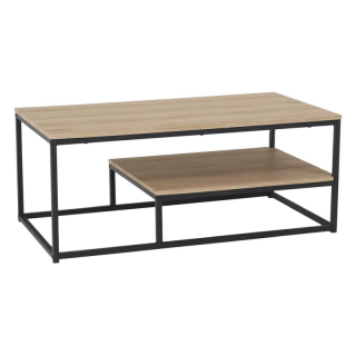 Konferenčný stolík v industriálnom štýle, dub svetlý/čierna