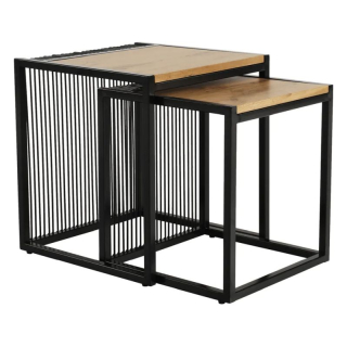 Set dvoch konferenčných stolíkov, dub-čierny