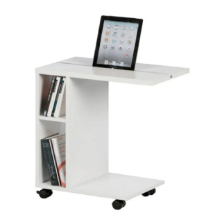 Príručný stolík z kvalitnej drevotriesky v bielom prevedení