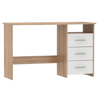 PC stôl jednoduchým dizajnom, dub sonoma-biela