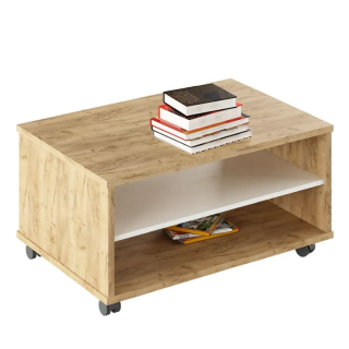 Moderný konferenčný stolík, dub artisan/biela