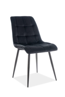 Jedálenská stolička s tvarovaným telom, čierna