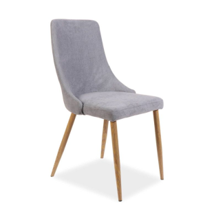 Štýlová čalúnená stolička, dub/sivá