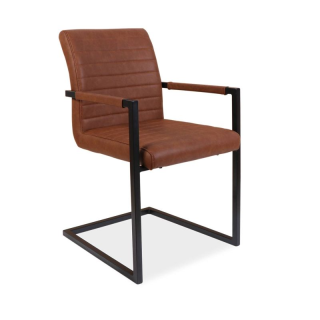 Mimoriadne elegantná jedálenská stolička, čierna/hnedá