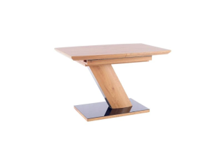 Stôl rozkladací s jedinečným dizajnom 120-160, dub/čierny lak