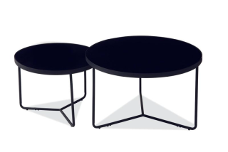 Sada dvoch okrúhlych konferenčných stolíkov, čierna/čierna