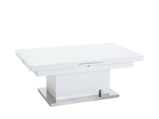 Konferenčný stolík s funkciou rozkladu, biely lak