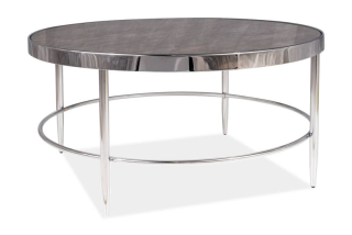 Modernistický stolík s jednoduchou štruktúrou chróm-efekt mramoru