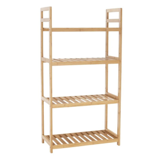 Praktický 4-policový bambusový regál