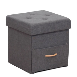 Moderný prešívaný taburet, sivá