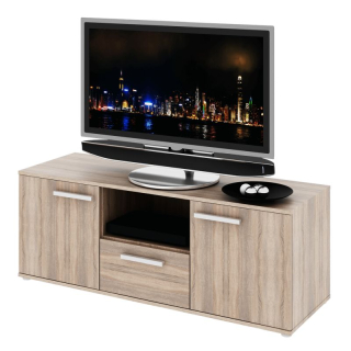 Univerzálny RTV stolík, 2-dverová s 1 zásuvkou, dub sonoma