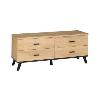 Štýlový RTV stolík 121, dub lefkas-čierna