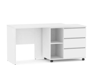 Stolík písací s otočným kontajnerom na kolieskach pravý - viac farebných prevedení