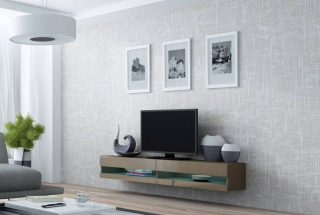 Závesný RTV stolík s výklopom hornej časti 180, latte mat-latte lesk