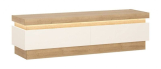 Priestranný RTV stolík 2S 146, dub riviera jasny-biely lesk