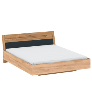 Posteľ manželská 160, vo farebnej kombinácii dub craft zlatý a grafit