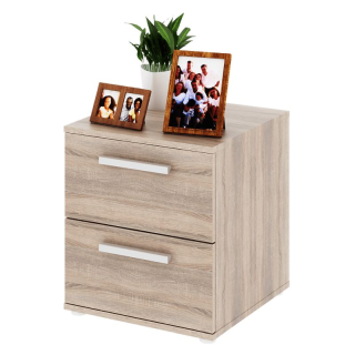 Nočný stolík s 2 zásuvkami úzky, dub sonoma
