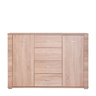 Komoda dvojdverová so 4 zásuvkami, dub sonoma