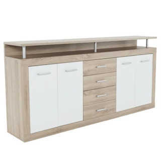 Moderná kombinovaná komoda vo farebnom prevedení dub sonoma-biela