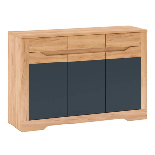 Moderná komoda kombinovaná 135, dub craft zlatý-grafit sivá