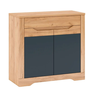 Moderná komoda kombinovaná 95, dub craft zlatý-grafit sivá