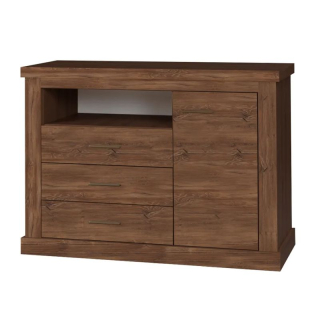 Elegantná komoda 3x šuplík, 1x dvierka, dub stirling