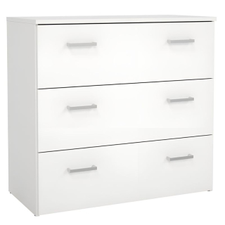 Biela trojzásuvková komoda