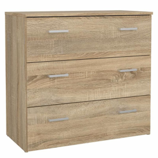 Dub sonoma trojzásuvková komoda