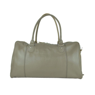 Módna kožená cestovná kabela v hnedej farbe