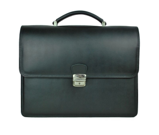 Luxusná perfektná kožená aktovka v čiernej farbe