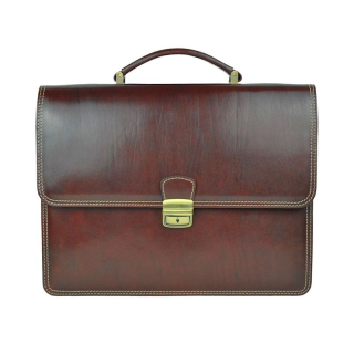 Luxusná perfektná kožená aktovka v hnedej farbe