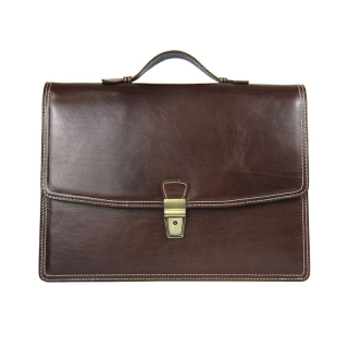 Luxusná elegantná kožená aktovka z pravej kože v hnedej farbe 8170