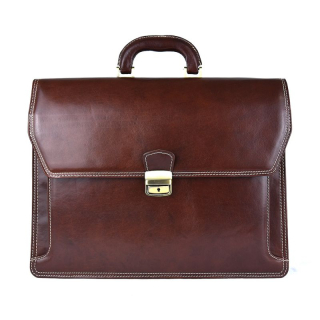 Luxusná kožená aktovka z pravej hovädzej kože 8418 v hnedej farbe