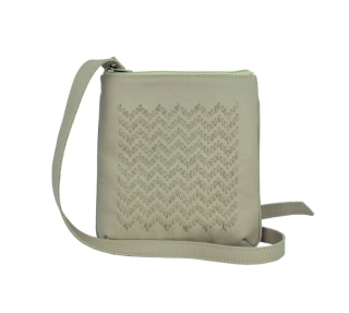 Ručne vyšívaná kabelka z pravej kože v béžovej farbe