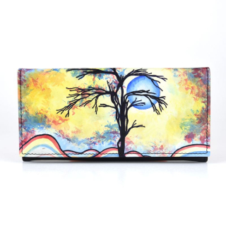 Ručne maľovaná kožená peňaženka s motívom Jar