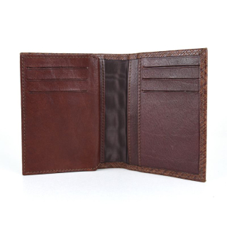 Kožené púzdro na karty a doklady v hnedej farbe s dekorom