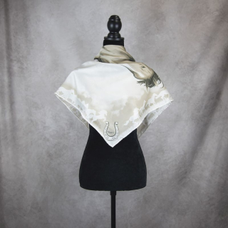 Hodvábna šatka Kôň - hnedý, 90 x 90cm