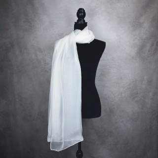 Luxusný hodvábny šál BIELY 180 x 110cm