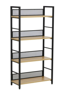 Jednoduchý regál R4, dub-čierny mat