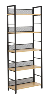 Jednoduchý regál R5, dub-čierny mat