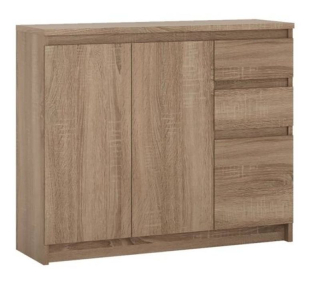 Priestranná komoda 2x zásuvka a 3x dvierka, dub truflowy