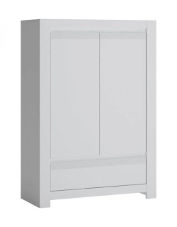 Elegantná komoda zásuvka a 2x dvierka, biela alpin supermat