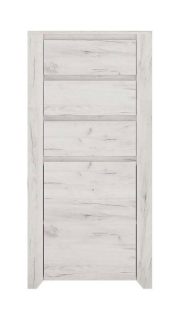 Komoda s tromi zásuvkami a jednými dvierkami dub white craft