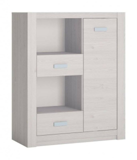 Komoda do detskej izby 01, dub craft-modrá